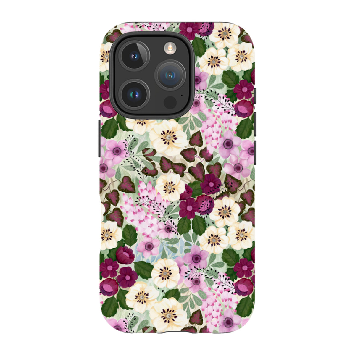 iPhone MagSafe Tough Case - Purple Flowers By Bex Parkin