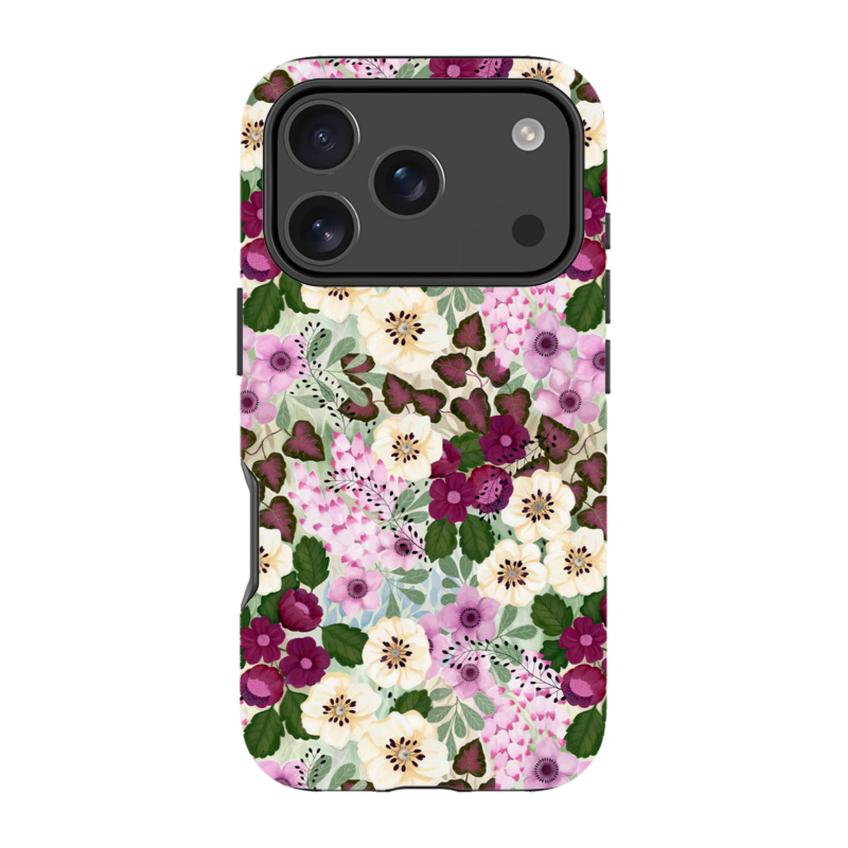 iPhone MagSafe Tough Case - Purple Flowers By Bex Parkin