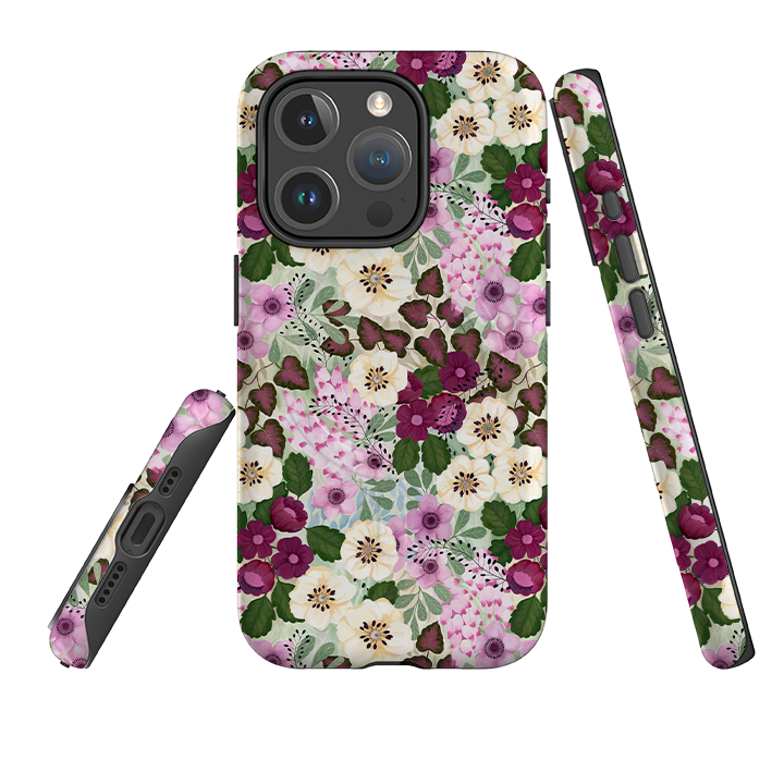 iPhone MagSafe Tough Case - Purple Flowers By Bex Parkin