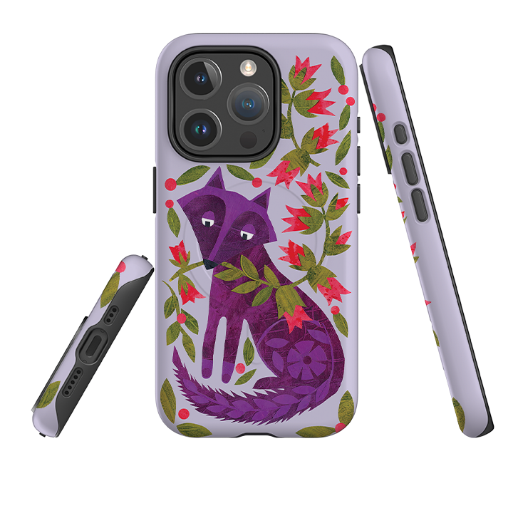 iPhone MagSafe Tough Case - Purple Foxie By Tracey English