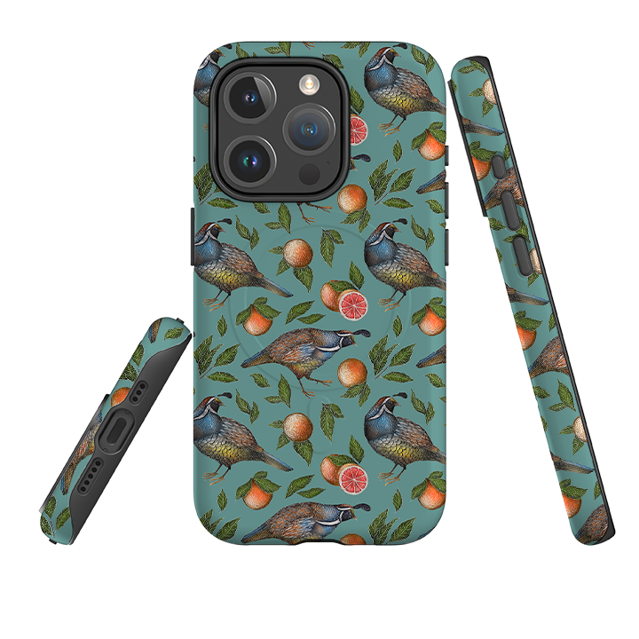 iPhone MagSafe Tough Case -  Quails Pattern By Catherine Rowe