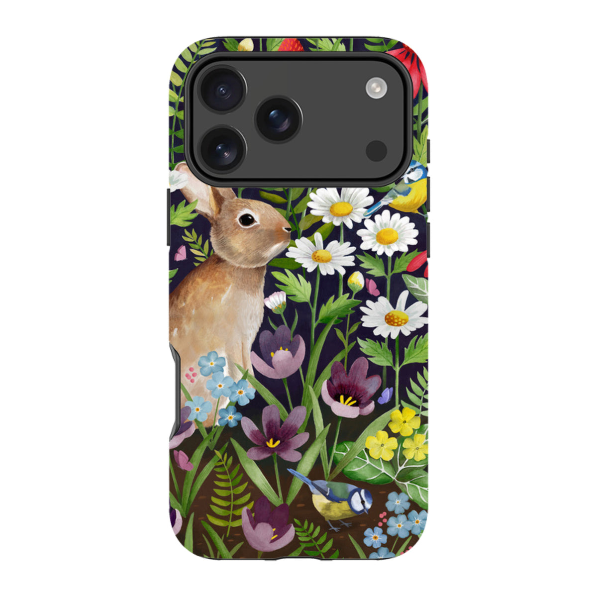 iPhone MagSafe Tough Case -  Rabbit and Wildflowers By Bex Parkin
