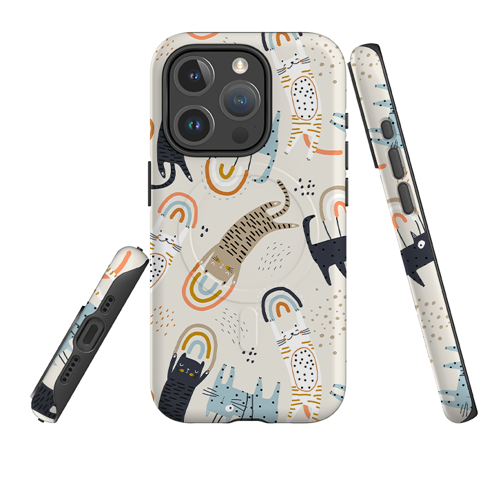 iPhone MagSafe Tough Case - Rainbow Cats
