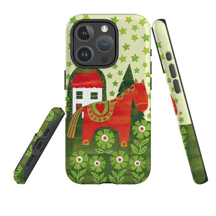 iPhone MagSafe Tough Case - Red Dala Horse By Tracey English