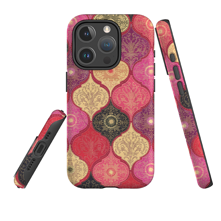 iPhone MagSafe Tough Case -  Red Damask By Jehane