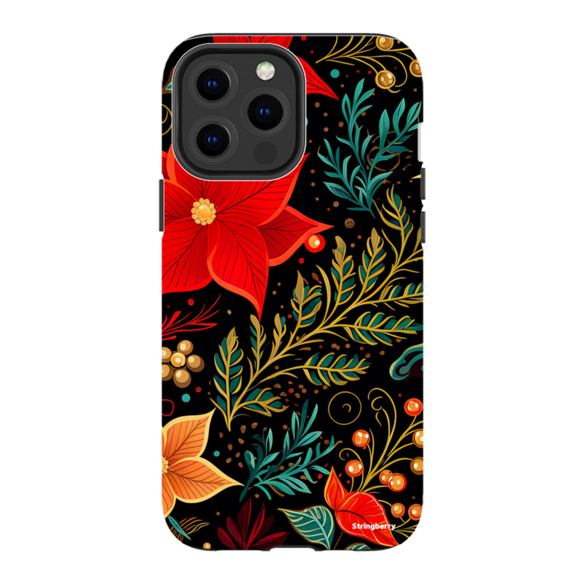 iPhone MagSafe Tough Case - Red Winter Floral II