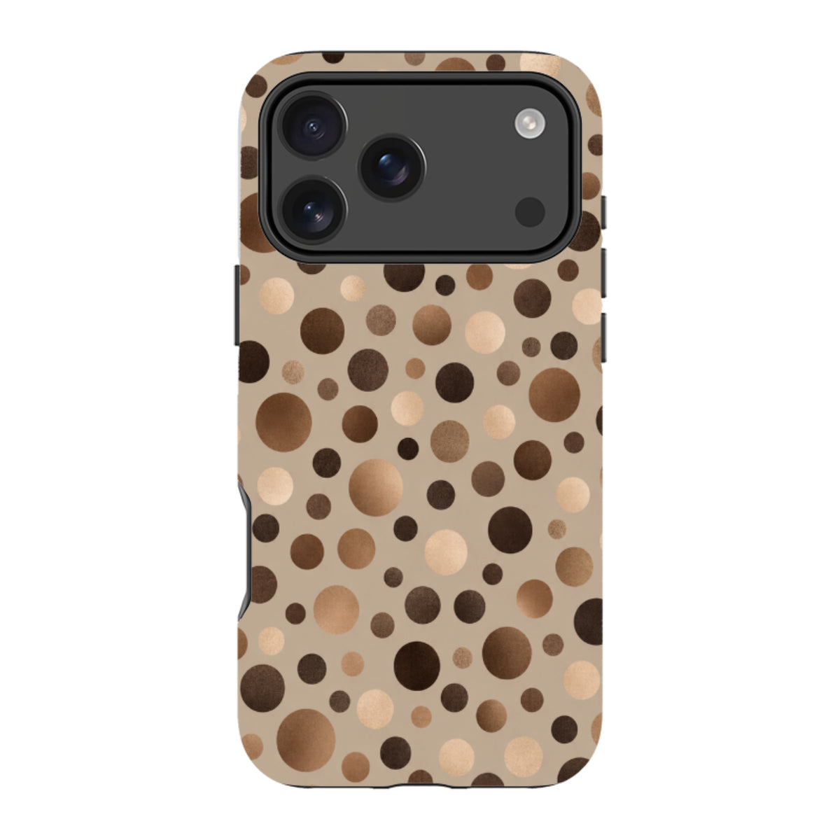 iPhone MagSafe Tough Case - Rose Gold Polka Dot