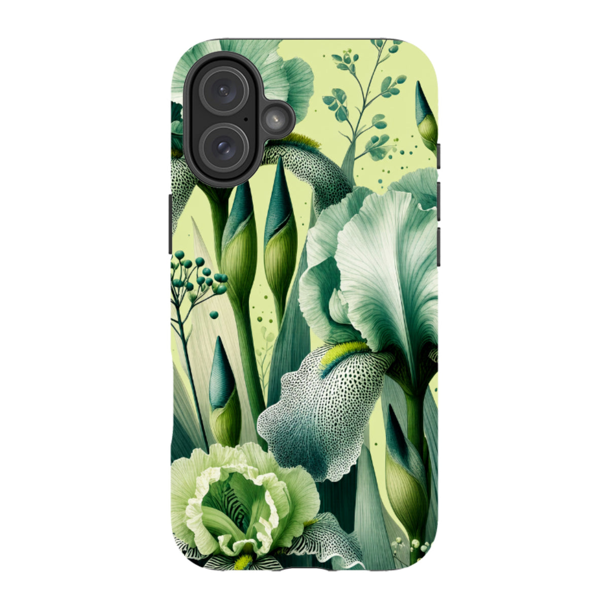 iPhone MagSafe Tough Case - Sage Green Iris Floral