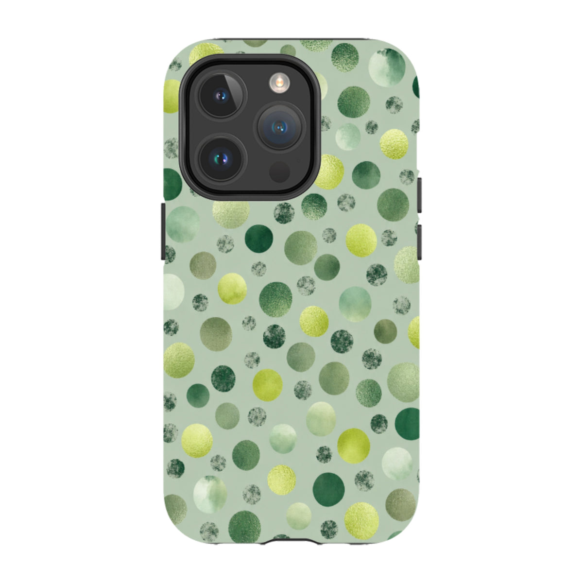 iPhone MagSafe Tough Case - Sage Green Polka Dot