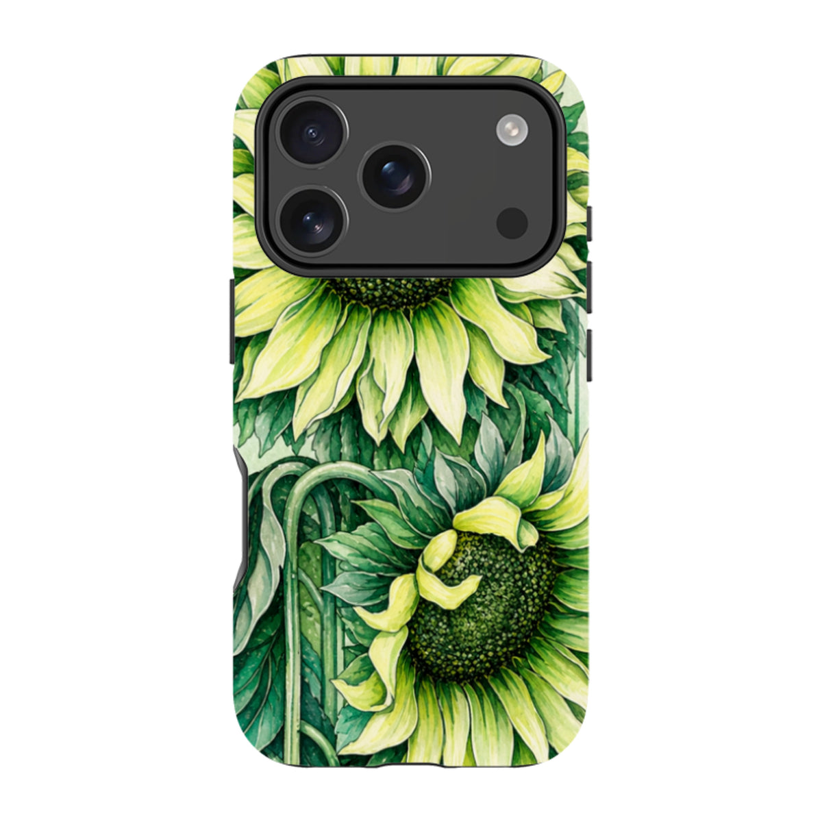 iPhone MagSafe Tough Case – Salbeigrüner Sonnenblume