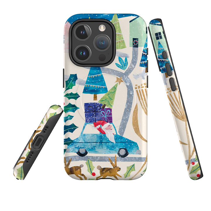 iPhone MagSafe Tough Case - Santa Driving Home By Tracey English