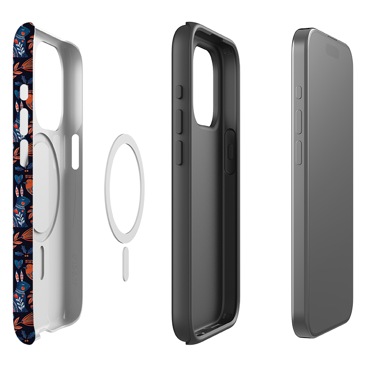 iPhone MagSafe Tough Case - Scandi Animals Dark By Tracey English