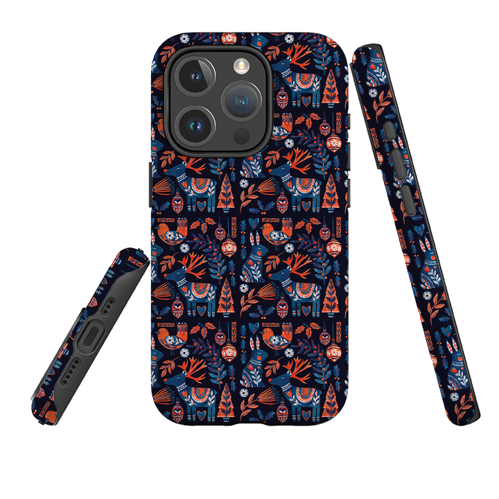 iPhone MagSafe Tough Case - Scandi Animals Dark By Tracey English