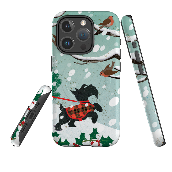 iPhone MagSafe Tough Case -  Scottie In Snow By Liane Payne