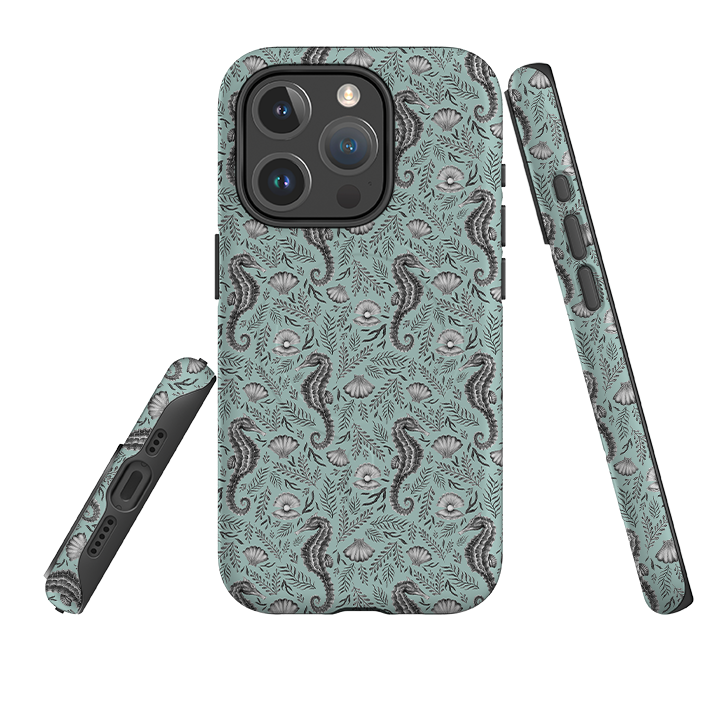 iPhone MagSafe Tough Case -  Seahorse Seafoam By Catherine Rowe