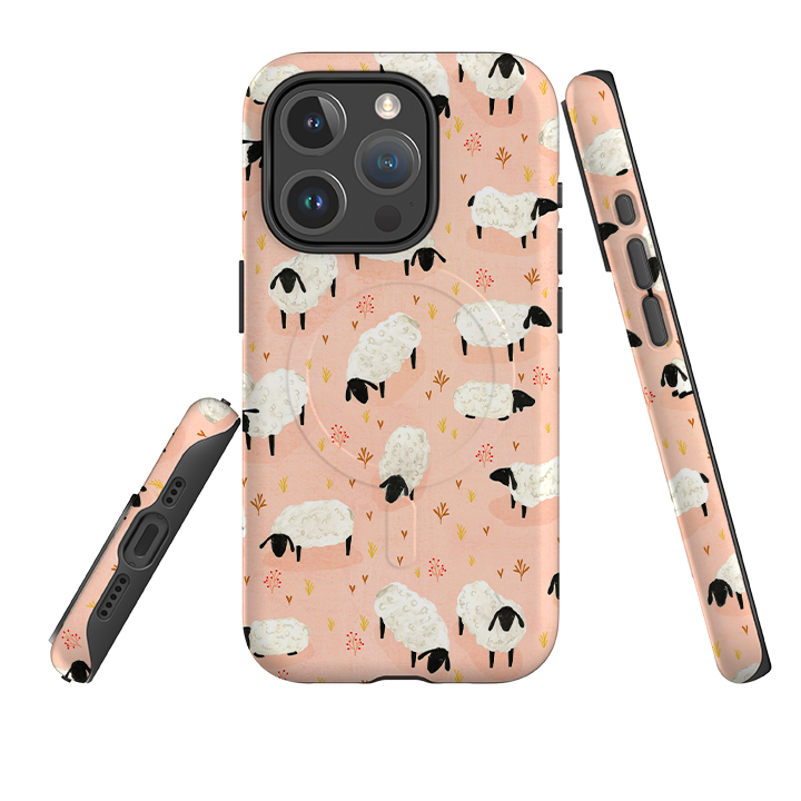 iPhone MagSafe Tough Case - Sheep Pink By Katherine Quinn