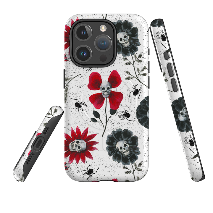 iPhone MagSafe Tough Case - Skull Flowers By Abby Jacobs