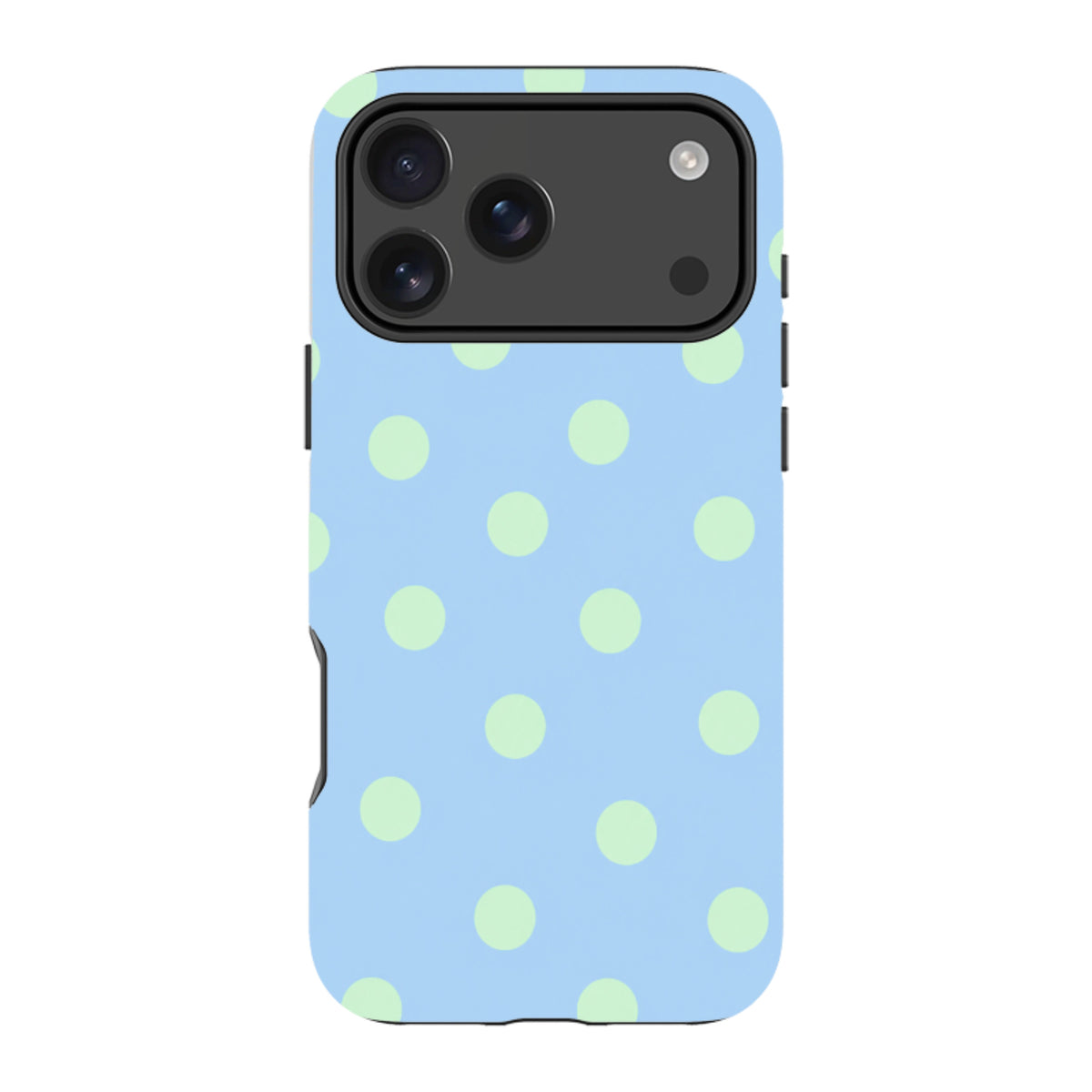 iPhone MagSafe Tough Case - Sky Blue & Mint Green Polka Dot