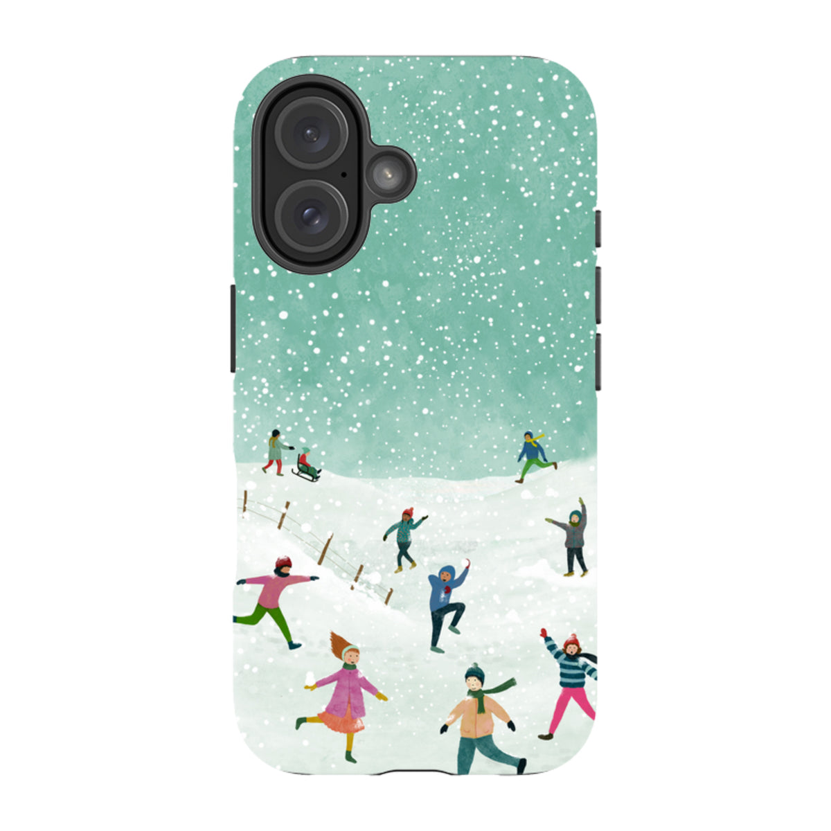 iPhone MagSafe Tough Case -  Snowball Fight By Katherine Quinn
