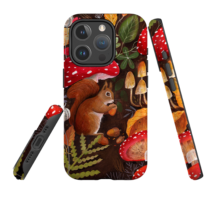 iPhone MagSafe Tough Case - Squirrel Mushrooms By Bex Parkin