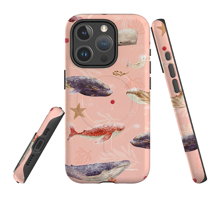 iPhone MagSafe Tough Case - Sugar Plum Whales By Katherine Quinn
