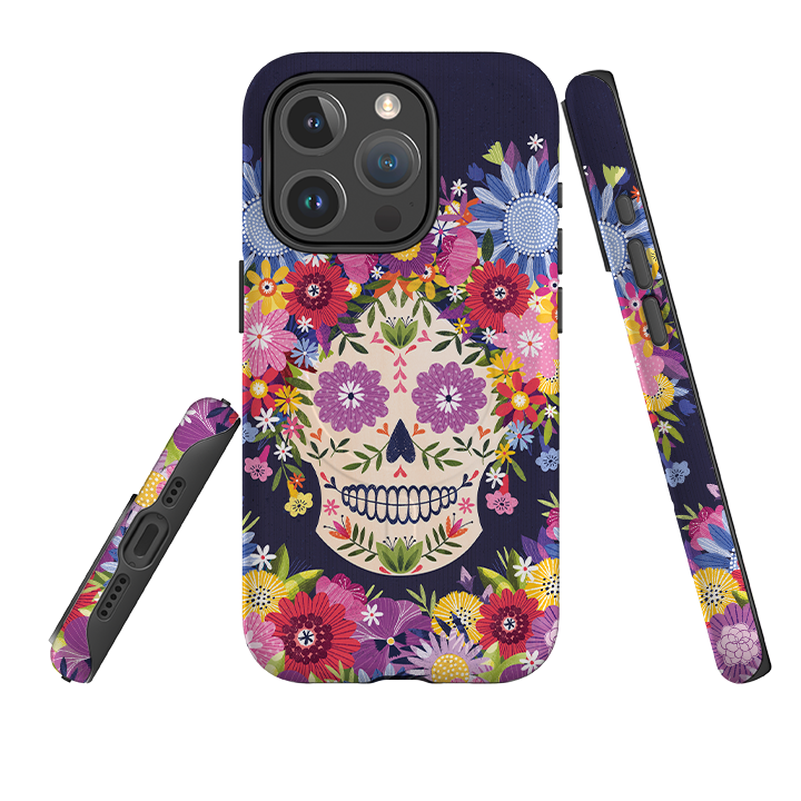 iPhone MagSafe Tough Case -  Sugar Skull Blue By Ali Brookes