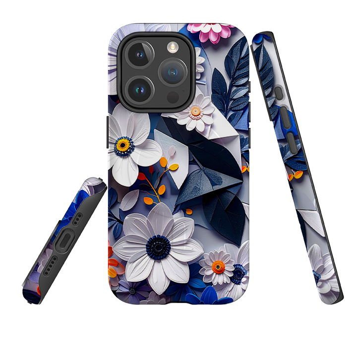 iPhone MagSafe Tough Case - Summer Blue Florals