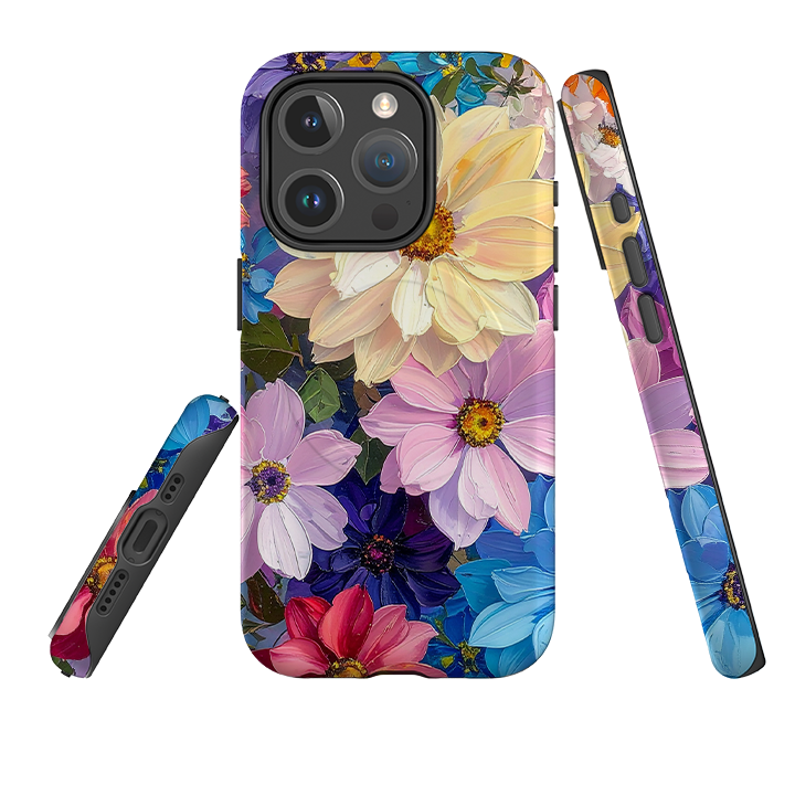 iPhone MagSafe Tough Case - Summer Floral Blue Garden