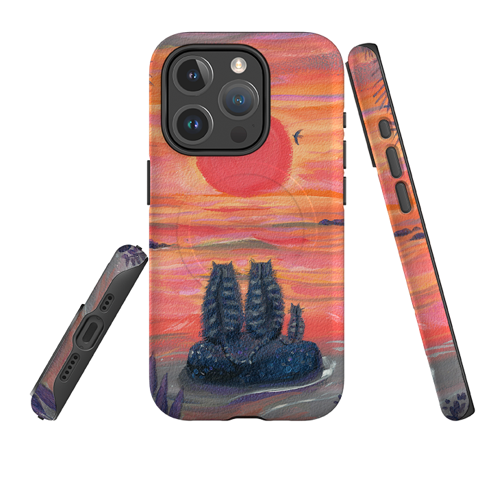 iPhone MagSafe Tough Case - Sunset Cats By Mary Stubberfield