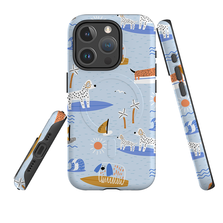 iPhone MagSafe Tough Case - Surfing Dogs