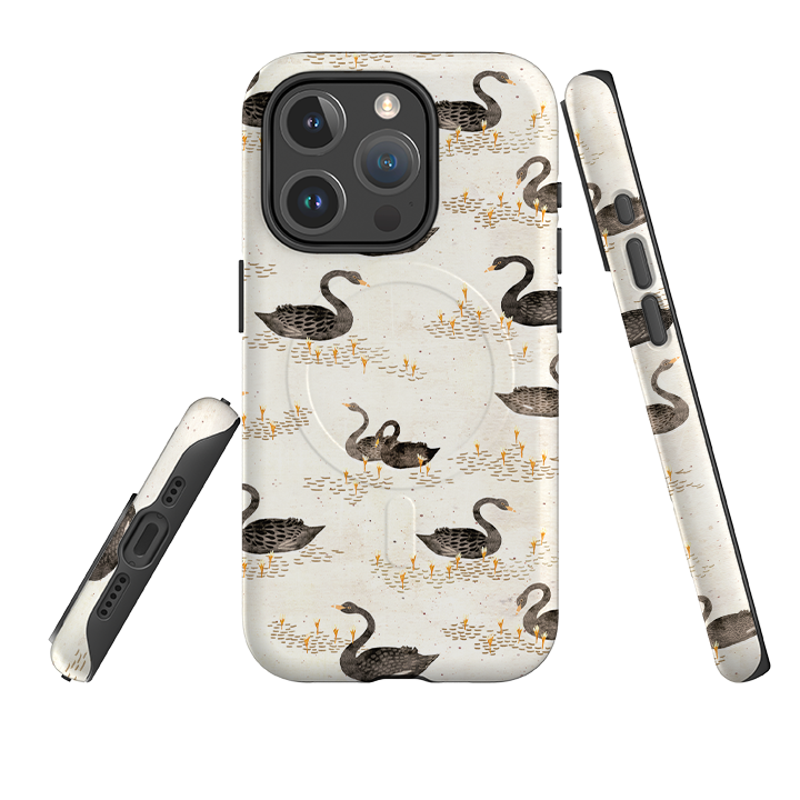 iPhone MagSafe Tough Case - Swans Cream By Katherine Quinn