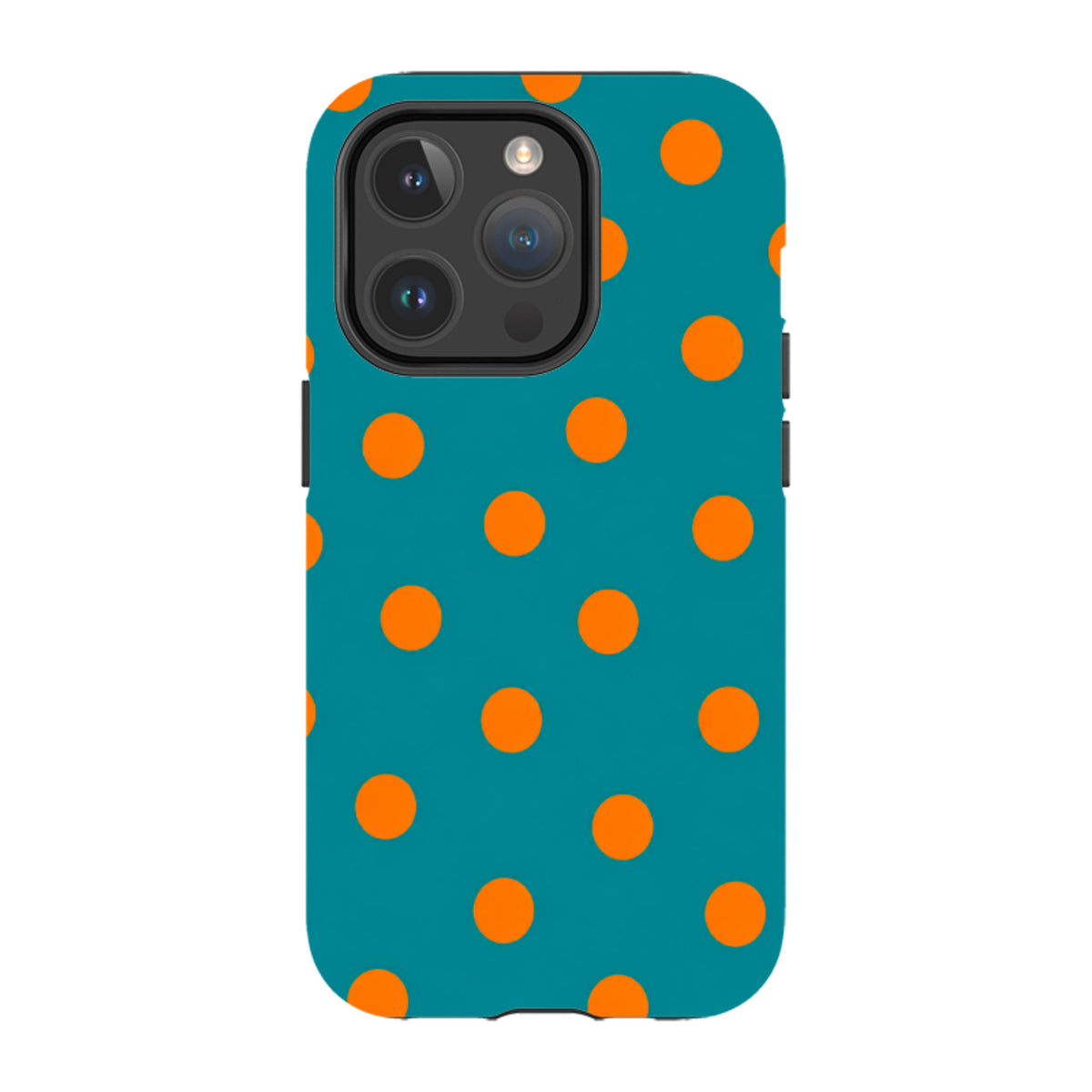 iPhone MagSafe Tough Case - Teal & Orange Polka Dot