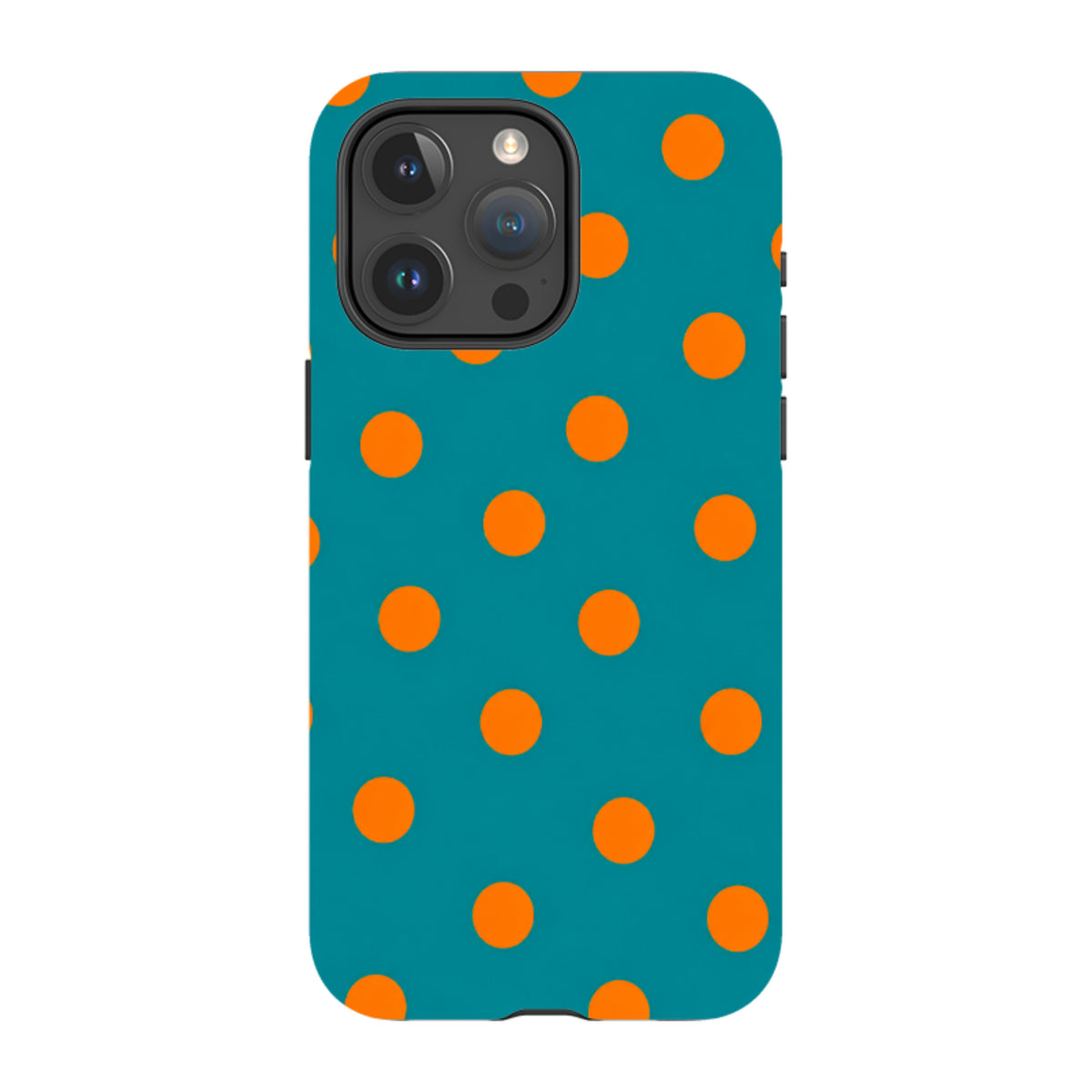 iPhone MagSafe Tough Case - Teal & Orange Polka Dot