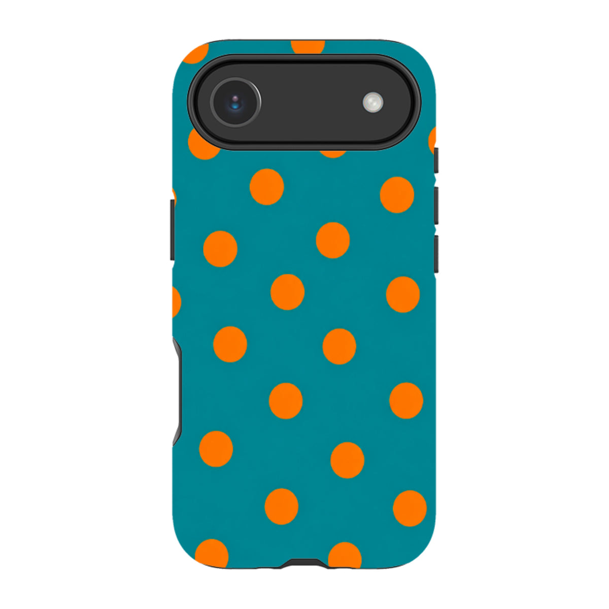 iPhone MagSafe Tough Case - Teal & Orange Polka Dot