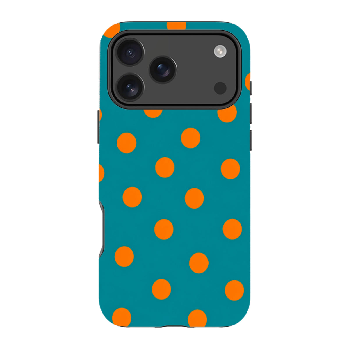 iPhone MagSafe Tough Case - Teal & Orange Polka Dot
