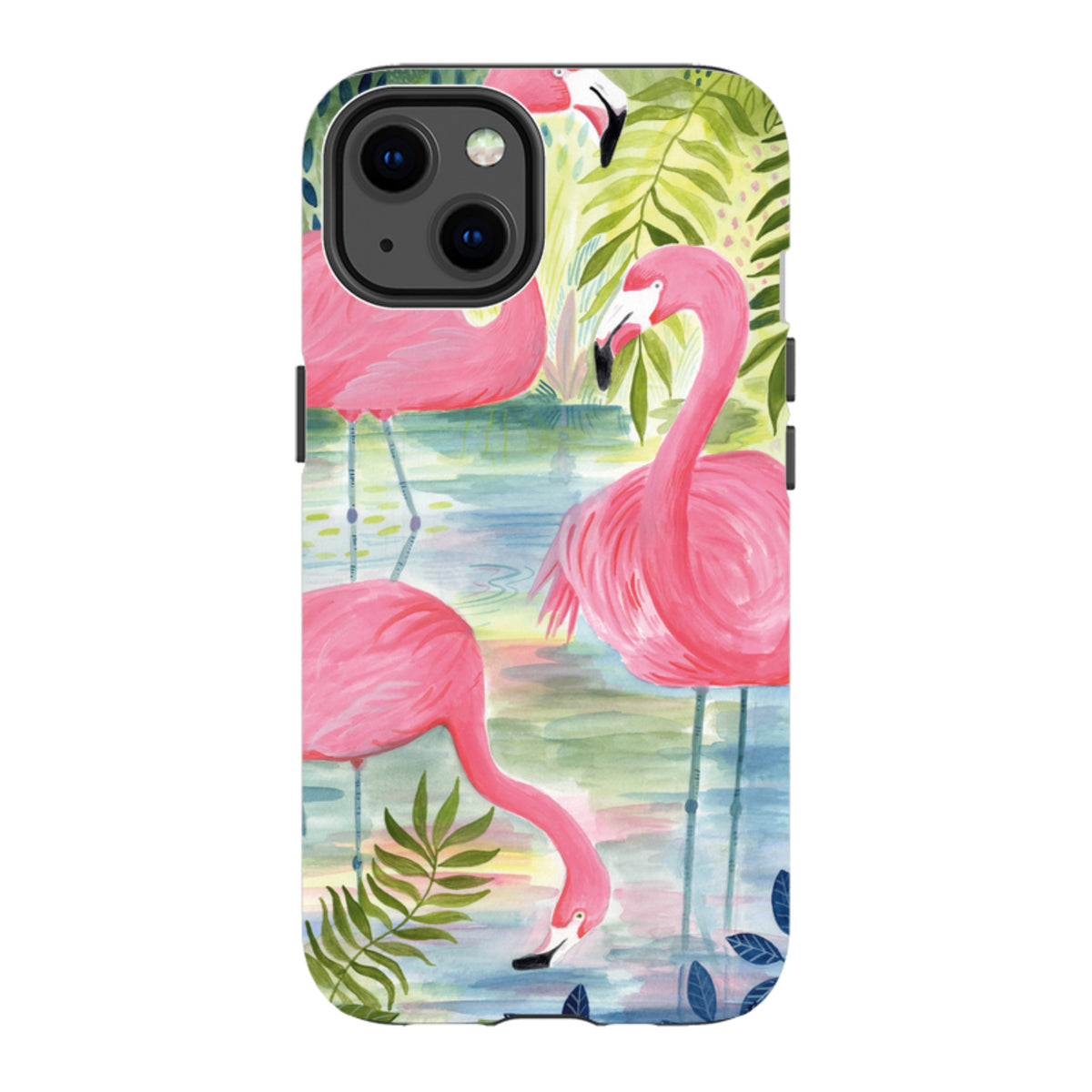iPhone MagSafe Tough Case - Three Flamingo By Bex Parkin