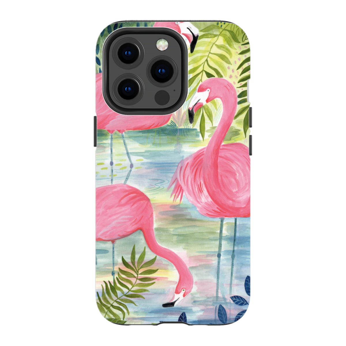iPhone MagSafe Tough Case - Three Flamingo By Bex Parkin