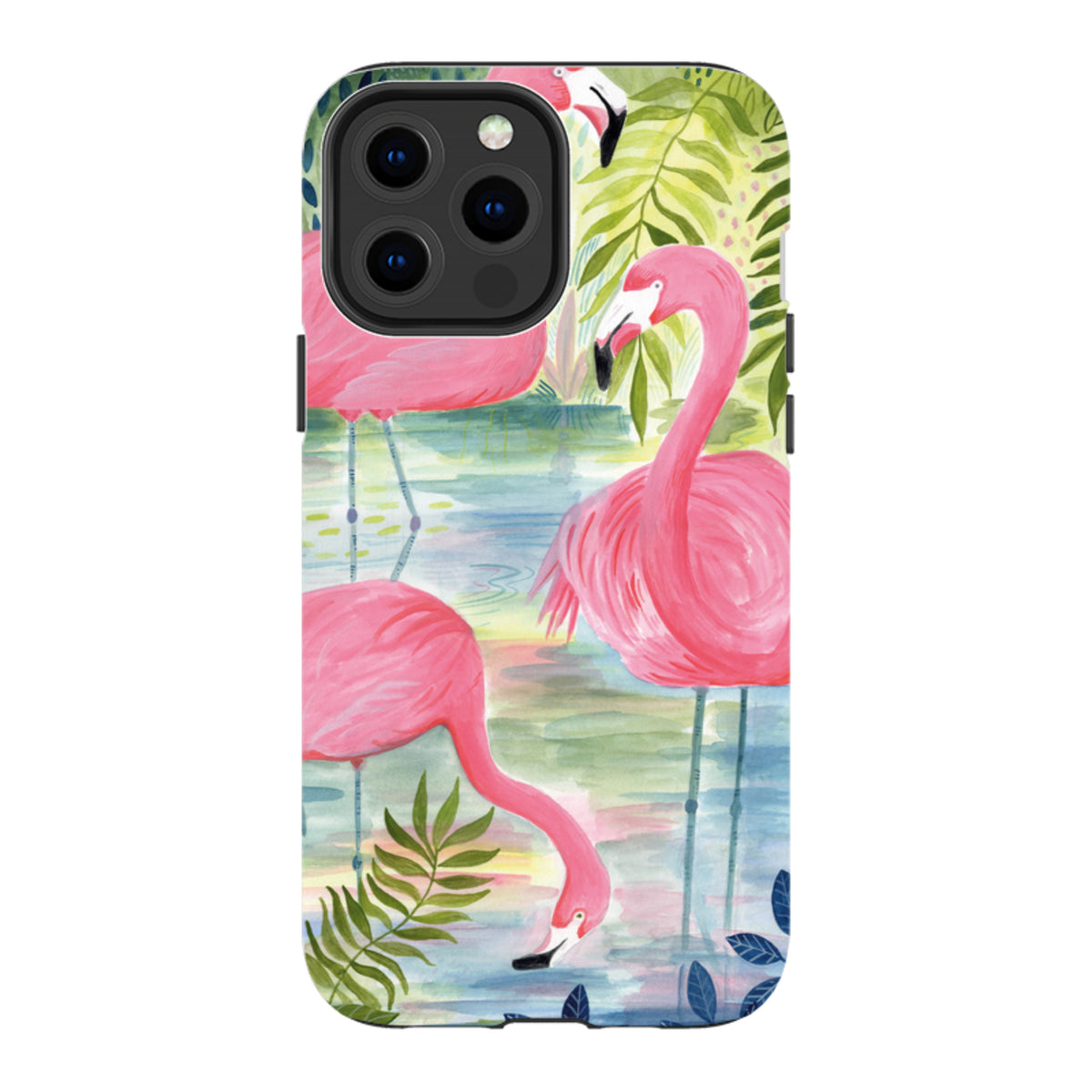 iPhone MagSafe Tough Case - Three Flamingo By Bex Parkin