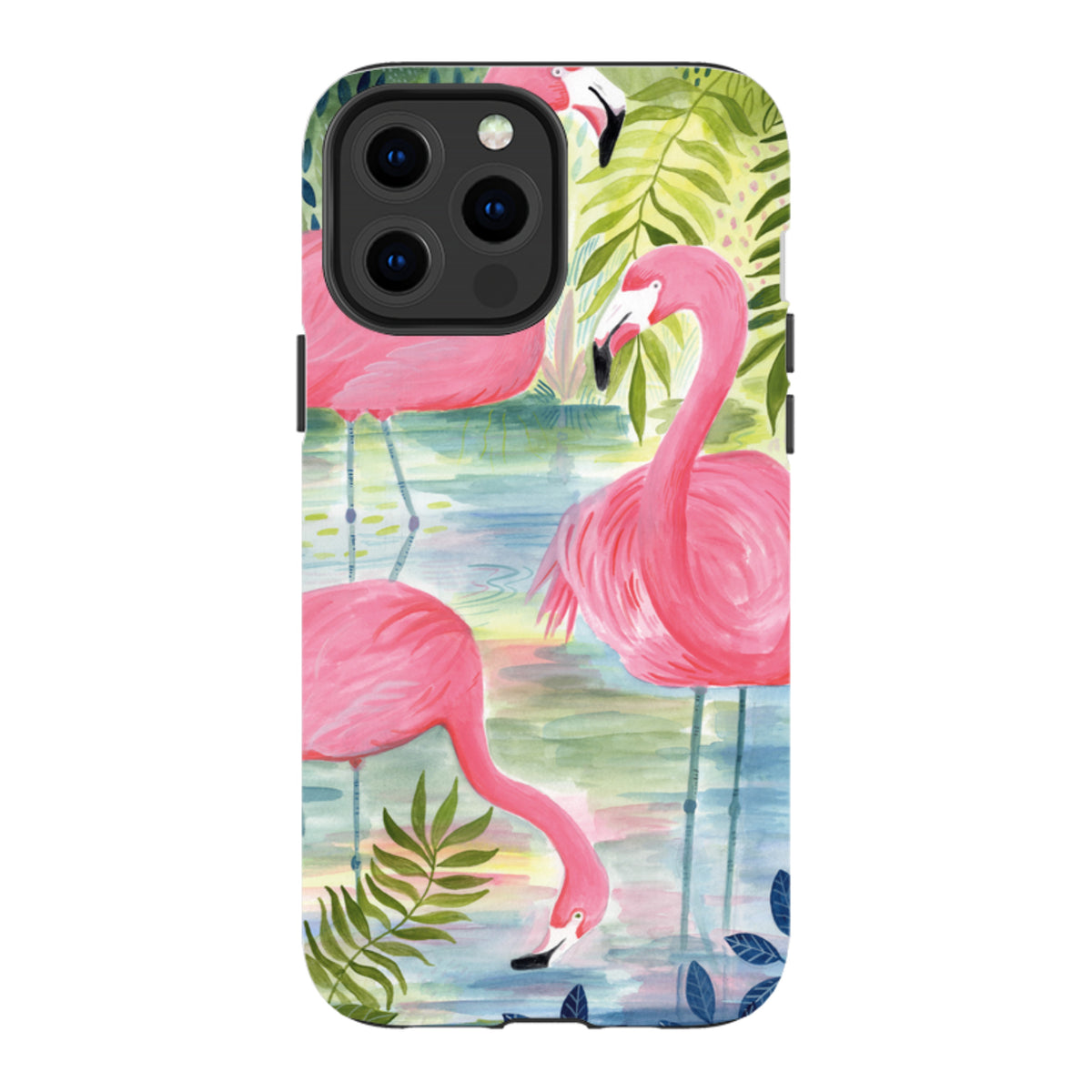 iPhone MagSafe Tough Case - Three Flamingo By Bex Parkin