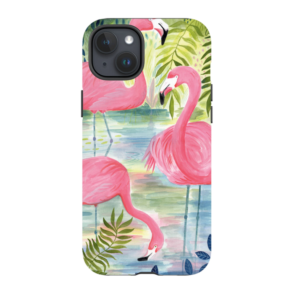 iPhone MagSafe Tough Case - Three Flamingo By Bex Parkin