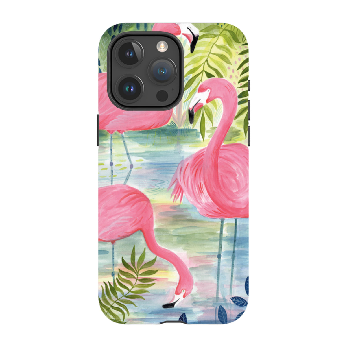 iPhone MagSafe Tough Case - Three Flamingo By Bex Parkin