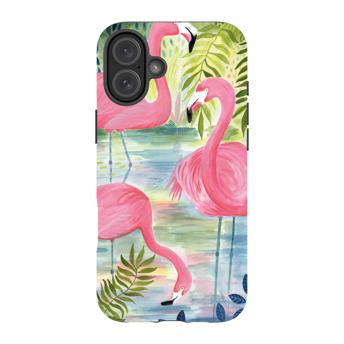 iPhone MagSafe Tough Case - Three Flamingo By Bex Parkin