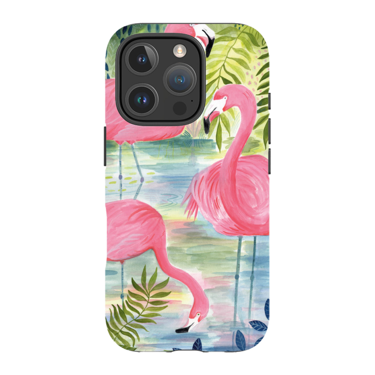 iPhone MagSafe Tough Case - Three Flamingo By Bex Parkin