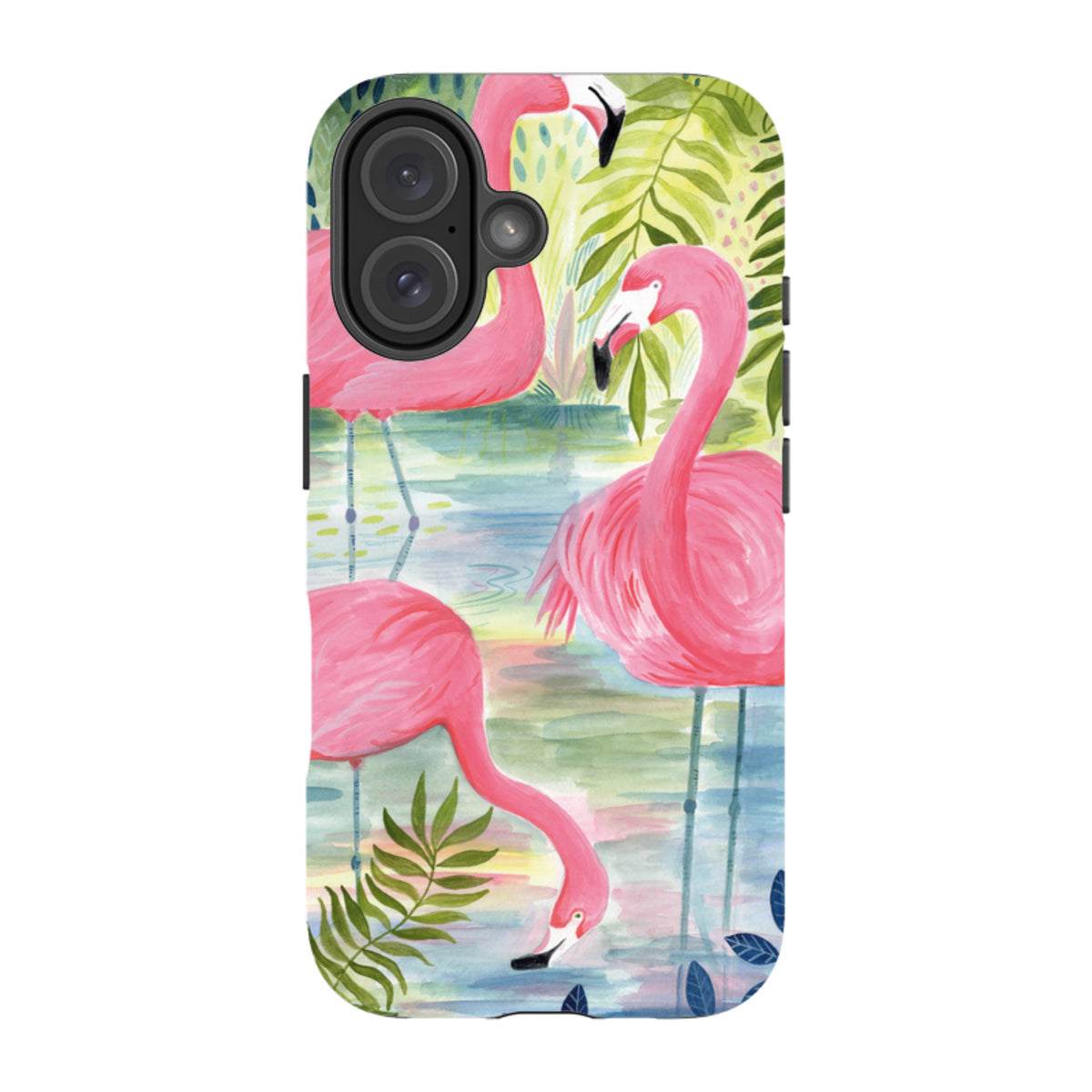 iPhone MagSafe Tough Case - Three Flamingo By Bex Parkin