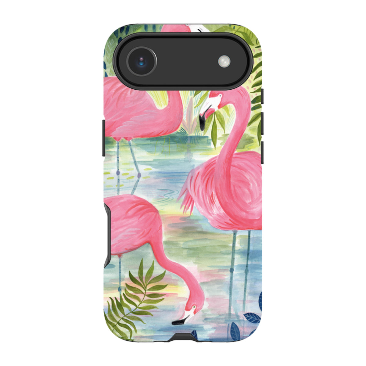 iPhone MagSafe Tough Case - Three Flamingo By Bex Parkin
