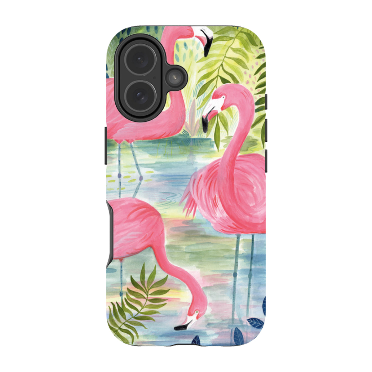 iPhone MagSafe Tough Case - Three Flamingo By Bex Parkin