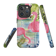 iPhone MagSafe Tough Case - Three Flamingo By Bex Parkin