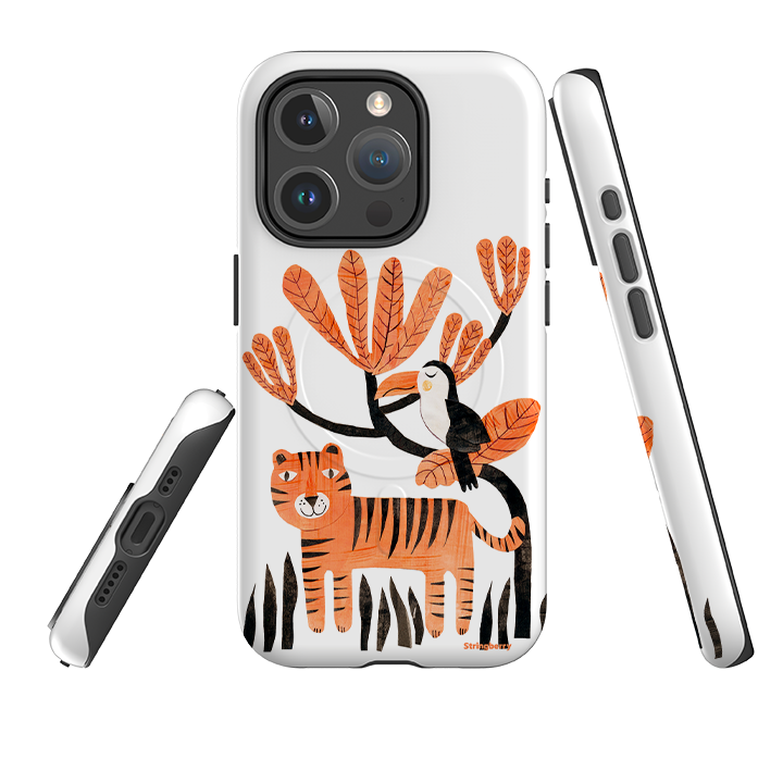 iPhone MagSafe Tough Case - Tiger and Toucan By Tracey English