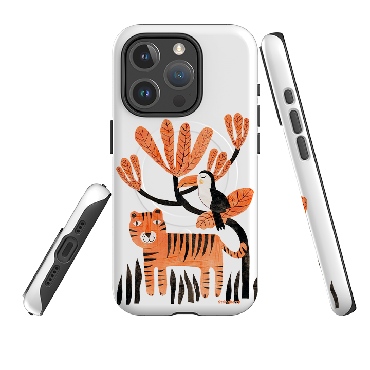 iPhone MagSafe Tough Case - Tiger and Toucan By Tracey English