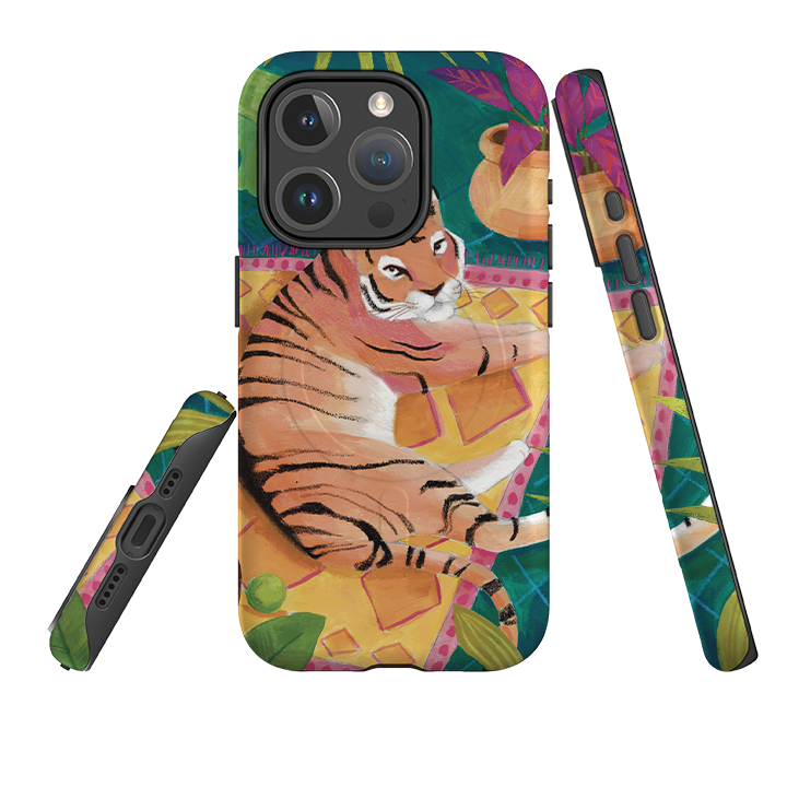iPhone MagSafe Tough Case -  Tiger In Palms By Bex Parkin